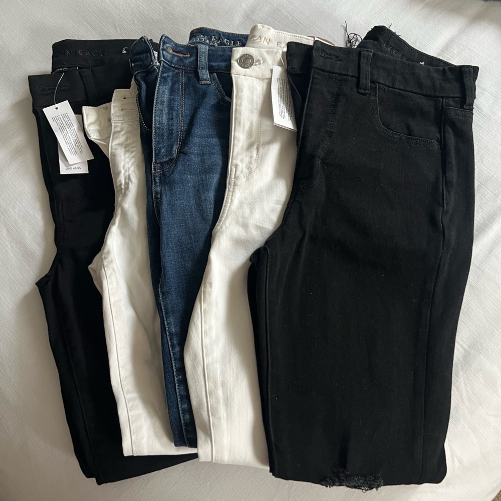 American Eagle Women's Jeans - Black, Blue, White